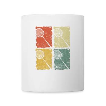 Badmintonschläger Badminton Retro - Tasse - Weiß - Vorne