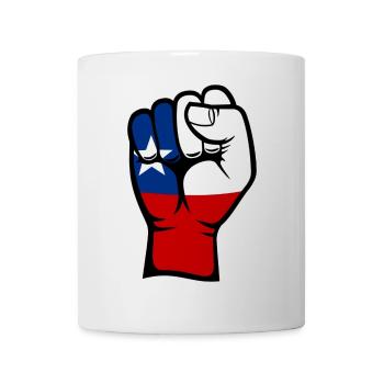 Chile Flagge Faust Hand Symbol - Tasse - Weiß - Vorne