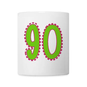 90. 90 JAHRE. 90. JAHRESTAG. 90-JÄHRIGES JUBILÄUM. - Tasse - Weiß - Vorne