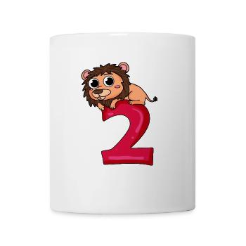 2 Geburtstag Löwe - 2 Jahre alt Geschenk - Tasse - Weiß - Vorne