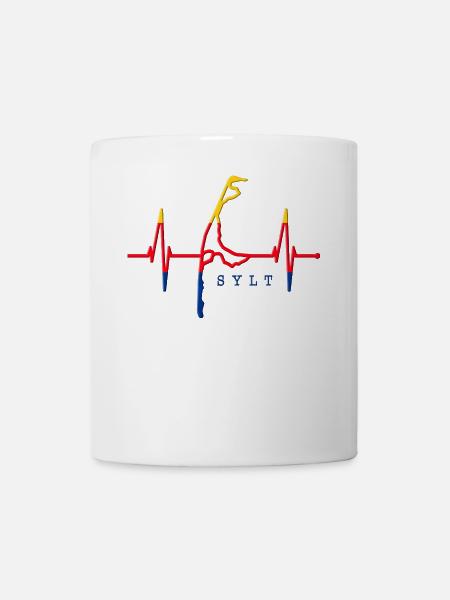 Sylt Skyline Nordsee Herzschlag Nordfriesen Sylter - Tasse - Weiß