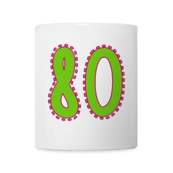 80. 80 ANS. 80e ANNIVERSAIRE. ANNIVERSAIRE 80 ANS. - Mug blanc - blanc - Devant