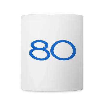 80. 80 JAHRE. 80-JÄHRIGES JUBILÄUM. 80. GEBURTSTAG. - Tasse - Weiß - Vorne