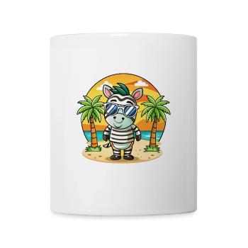 Zebra Lustige Cartoon Sommer Strand Sonnenbrille - Tasse - Weiß - Vorne