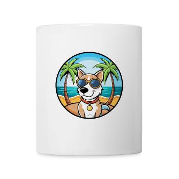 Ariege Pointer Hund Rasse Cartoon Sonnenbrille Strand - Tasse - Weiß - Vorne