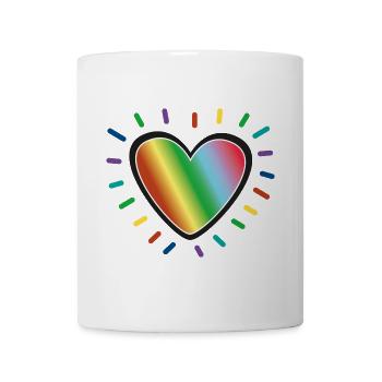 Rainbow Heart Pride Emblem - Mug - white - Front