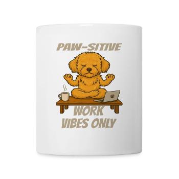 Paw-sitive Work Vibes Only – Maltipoo Yoga - Tasse - Weiß - Vorne