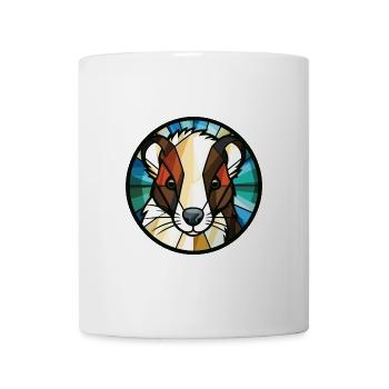 Stinktier bunte Aquarell Tier Haustier Illustration - Tasse - Weiß - Vorne