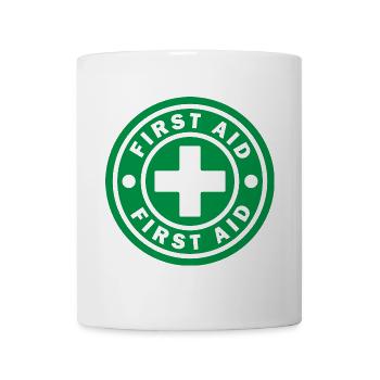 First Aid Medical Cross Sicherheitssymbol Vektor-Symbol - Tasse - Weiß - Vorne