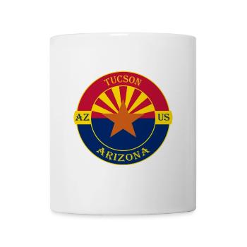 Tucson Arizona Flagge USA Reise Souvenir Abzeichen - Tasse - Weiß - Vorne