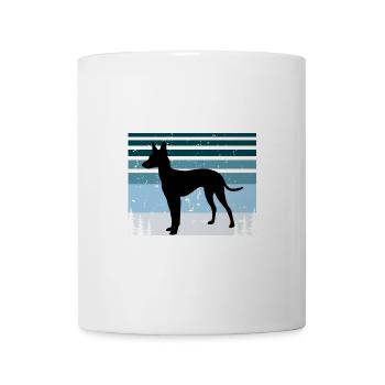 Cirneco Dell Etna Dog Love Silhouette Retro Sonnenuntergang - Tasse - Weiß - Vorne