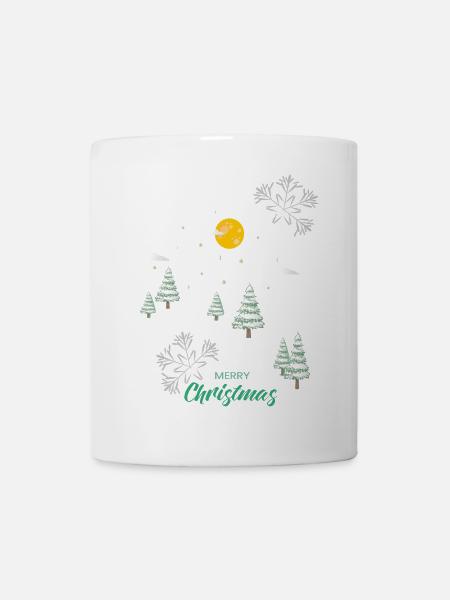 Winterwald, Weihnachten - Tasse - Weiß