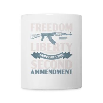 Freedom Liberty Unterstützt Den Zweiten Verfassung - Tasse - Weiß - Vorne