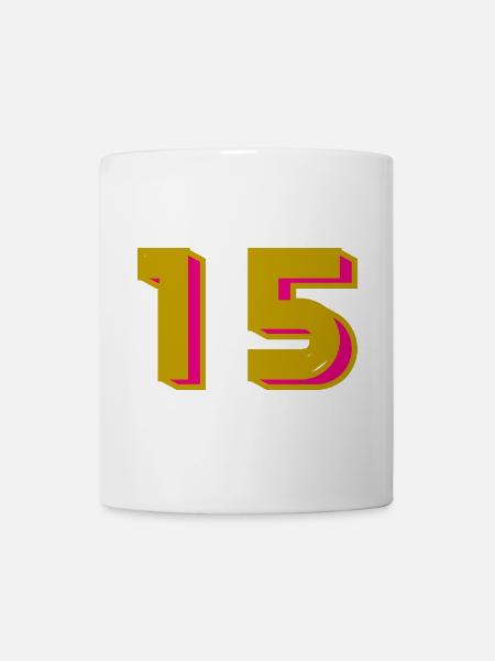 15. 15 ANS. 15e ANNIVERSAIRE. ANNIVERSAIRE 15 ANS. - Mug blanc - blanc