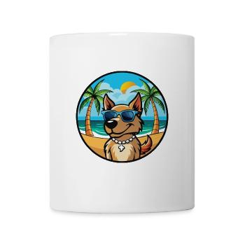 Magyar Agar Dog Breed Cartoon Sunglasses Beach - Mug - white - Front