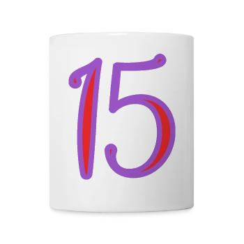 15. 15 ANS. 15e ANNIVERSAIRE. ANNIVERSAIRE 15 ANS. - Mug blanc - blanc - Devant
