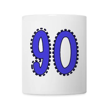 90. 90 JAHRE. 90. JAHRESTAG. 90-JÄHRIGES JUBILÄUM. - Tasse - Weiß - Vorne