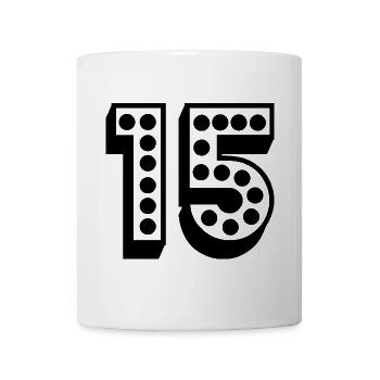 15. 15 ANS. 15e ANNIVERSAIRE. ANNIVERSAIRE 15 ANS. - Mug blanc - blanc - Devant