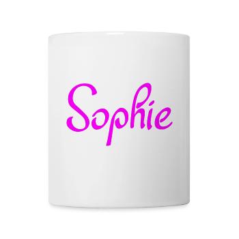 Sophie Neon Rosa Script - Tasse - Weiß - Vorne