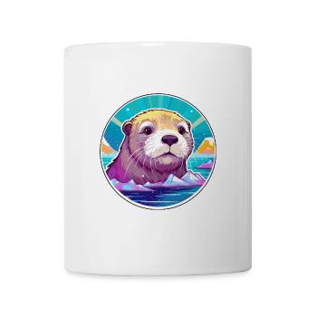 Otter Aquarell Karikatur Kawaii Haustier Tier Farbefu - Tasse - Weiß - Vorne
