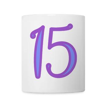 15. 15 ANS. 15e ANNIVERSAIRE. ANNIVERSAIRE 15 ANS. - Mug blanc - blanc - Devant