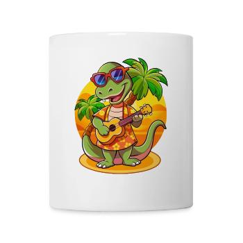 Drôle Serpent Dessin Animé Plage D’été Lunettes De Soleil Guitare - Mug blanc - blanc - Devant