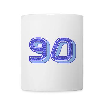 90. 90 JAHRE. 90. JAHRESTAG. 90-JÄHRIGES JUBILÄUM. - Tasse - Weiß - Vorne