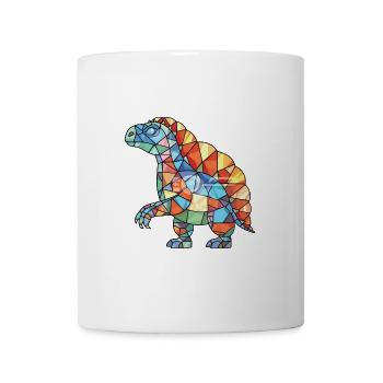 Dinosaurier buntes Aquarell Tier Illustration - Tasse - Weiß - Vorne