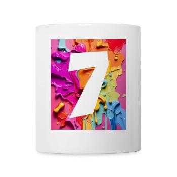 NR. 7 NUMMER 7 BUNT 7. GEBURTSTAG - Tasse - Weiß - Vorne