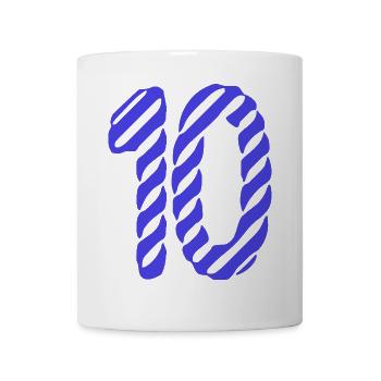 10. 10 JAHRE. 10-JÄHRIGES JUBILÄUM. 10-JÄHRIGES JUBILÄUM. - Tasse - Weiß - Vorne