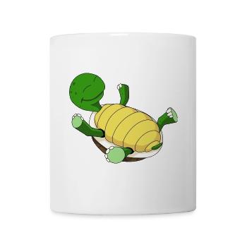 Schildkröte auf dem Rücken - Tasse - Weiß - Vorne