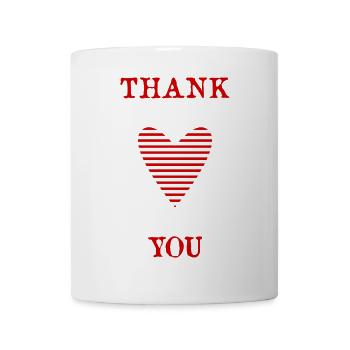 DANKE. THANKS. THANK YOU. - GEBURTSTAG. GEBURT. - Tasse - Weiß - Vorne