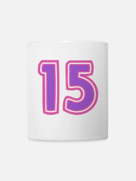 15. 15 ANS. 15e ANNIVERSAIRE. ANNIVERSAIRE 15 ANS. - Mug blanc - blanc