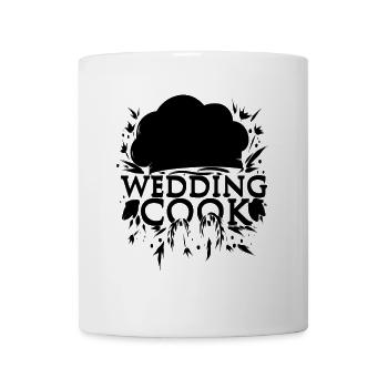 Koch mit Kochmütze Hochzeit Catering - Tasse - Weiß - Vorne