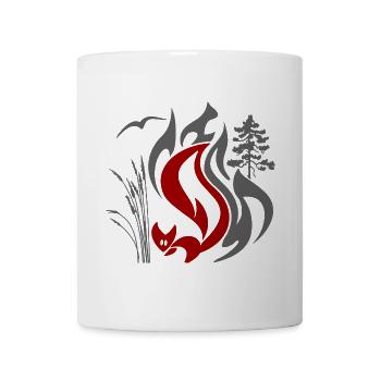 Waldbrandgefahr Zeichen Eichhörnchen frei - Tasse - Weiß - Vorne