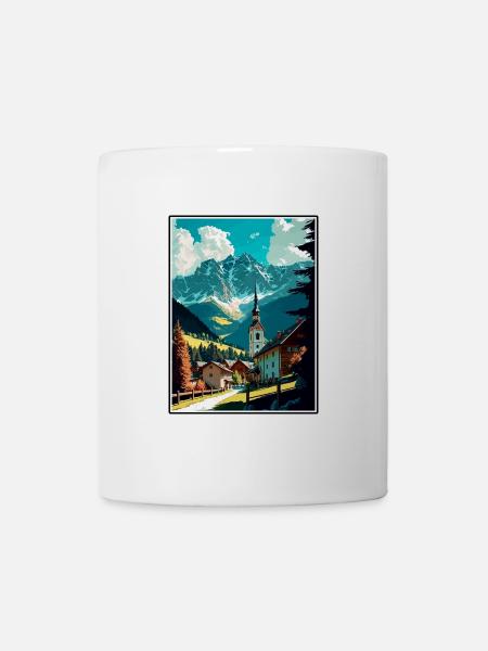Garmisch Partenkirchen Deutschland Reiseplakat - Tasse - Weiß