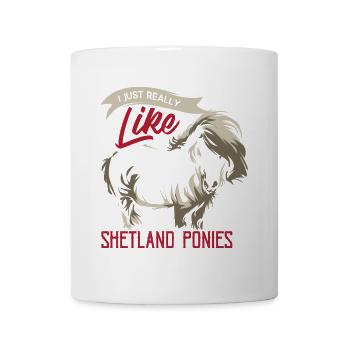 Zotteliges Shetlandpony Inselrasse - Tasse - Weiß - Vorne