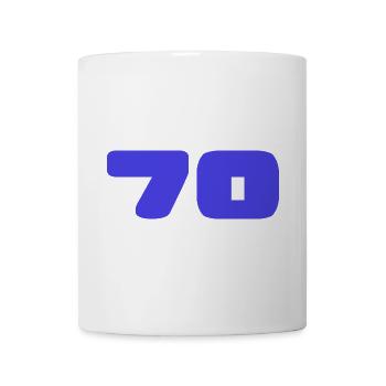 70. 70 JAHRE. 70-JÄHRIGES JUBILÄUM. GEBURTSTAG 70 JAHRE. - Tasse - Weiß - Vorne