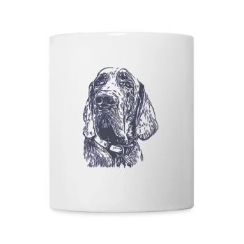 Hundekuscheln in Linienkunst - Tasse - Weiß - Vorne