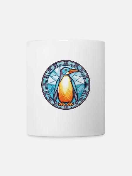 Pinguin bunte Aquarell-Tier-Illustration - Tasse - Weiß
