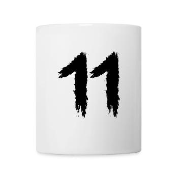 Zahl 11 Lieblingszahl Bürste - Tasse - Weiß - Vorne