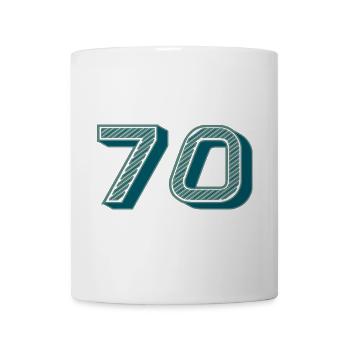 70. 70 JAHRE. 70. JAHRESTAG. 70-JÄHRIGES JUBILÄUM. - Tasse - Weiß - Vorne
