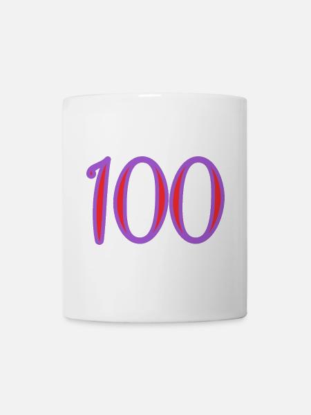 100. 100 ANS. 100e ANNIVERSAIRE. ANNIVERSAIRE 100 - Mug blanc - blanc
