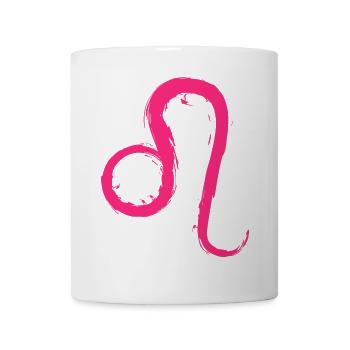 Löwe Leo Sternzeichen Design Symbol Rosa Pink - Tasse - Weiß - Vorne
