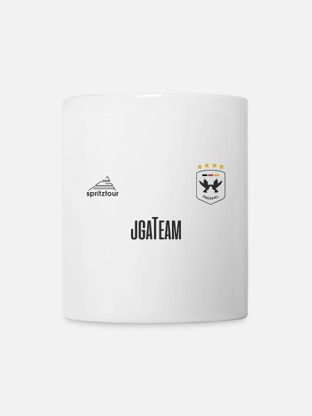 JGA - Trikot - JGA TEAM - Dunkle Schrift - Tasse - Weiß