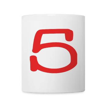 5. 5 JAHRE. 5-JÄHRIGES JUBILÄUM. 5-JÄHRIGES JUBILÄUM. 5. - Tasse - Weiß - Vorne