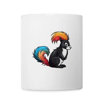 Stinktier buntes Aquarell Cartoon Kawaii Tier - Tasse - Weiß - Vorne