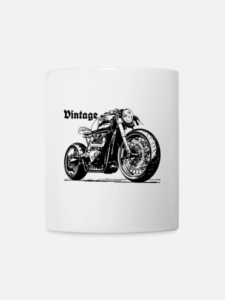 Motorrad Linienstil Cruiser - Tasse - Weiß