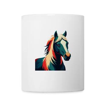 Pony Cartoon Figur Buntes Haustier Tier - Tasse - Weiß - Vorne