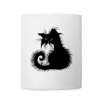 Katze Strassenkatzen Kater schwarz böse krank - Tasse - Weiß - Vorne